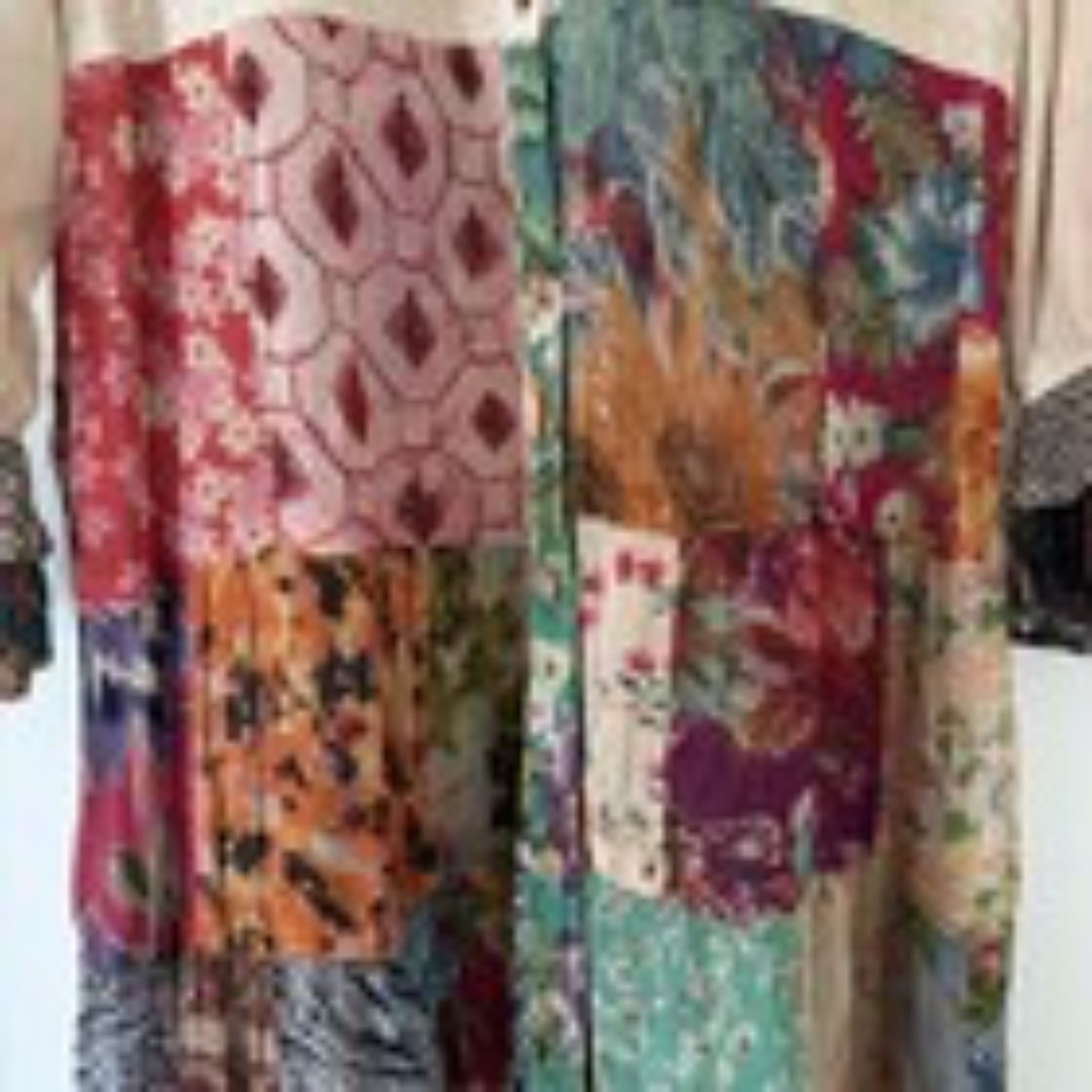 Young Threads Patchwork Ruffle Sleeve Tunic Sz Sm… - image 5